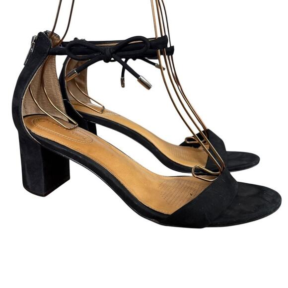 Corso Como Ankle Strap Chunky Block Heels Open Toe Leather Shoes Womens sz 11 - Picture 1 of 16